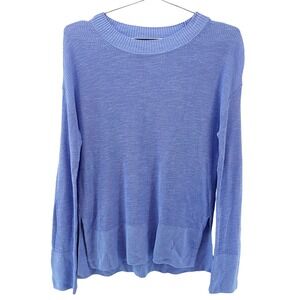 BANANA REPUBLIC Linen Blend Crew Neck Sweater • XS • blue, chic, minimalist